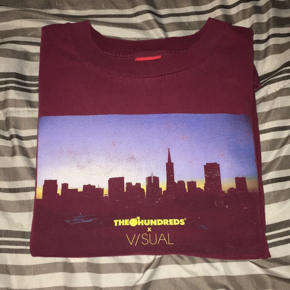 The Hundreds x Visual Maroon Graphic Tee